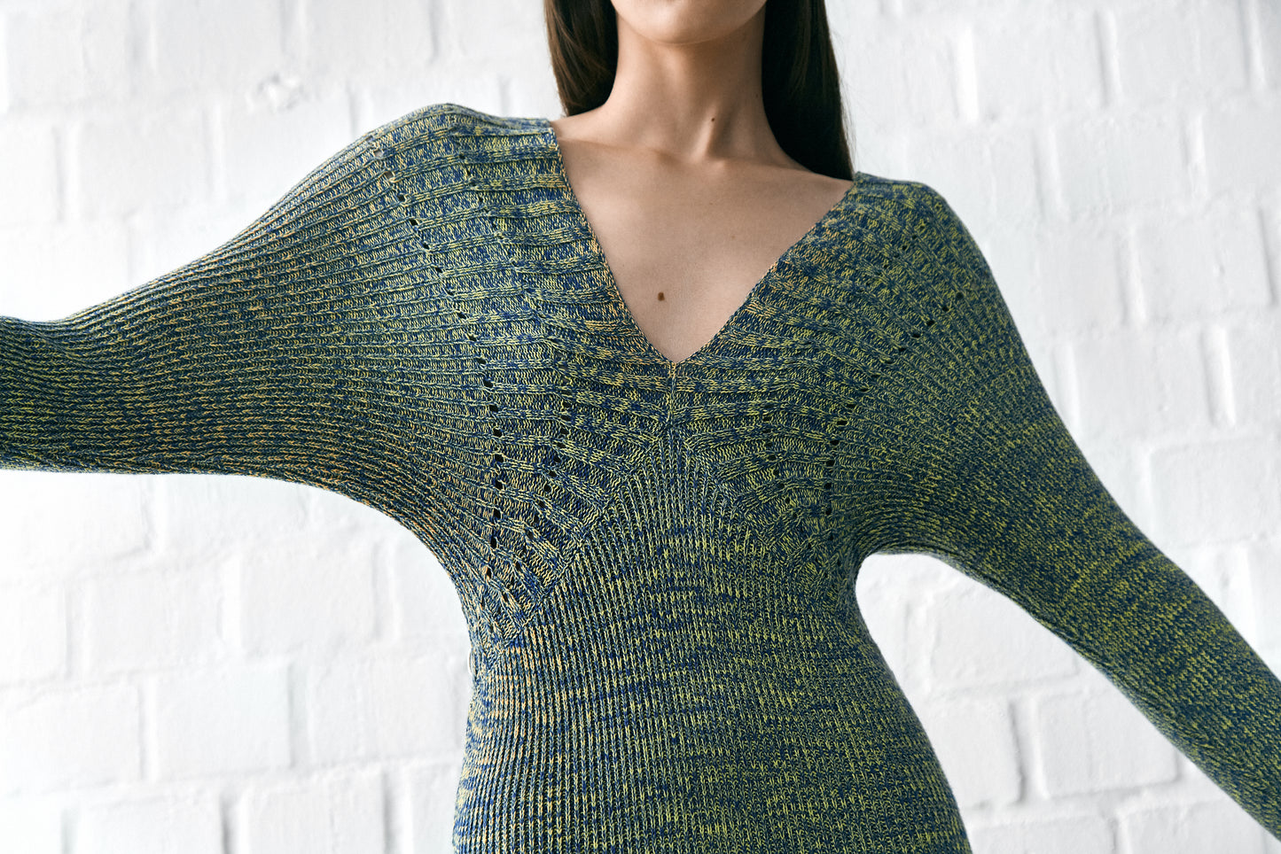 Olya Midi Dress Yellow/Blue