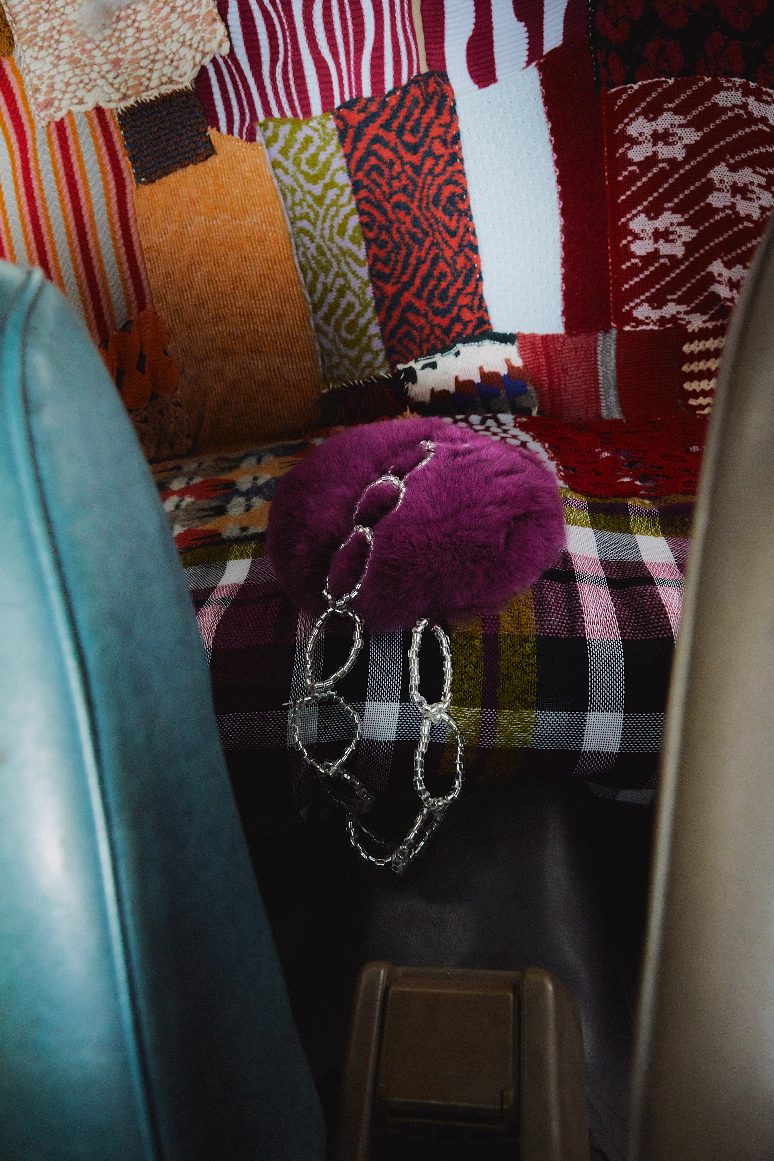 Circle Fur Bag Pomegranate