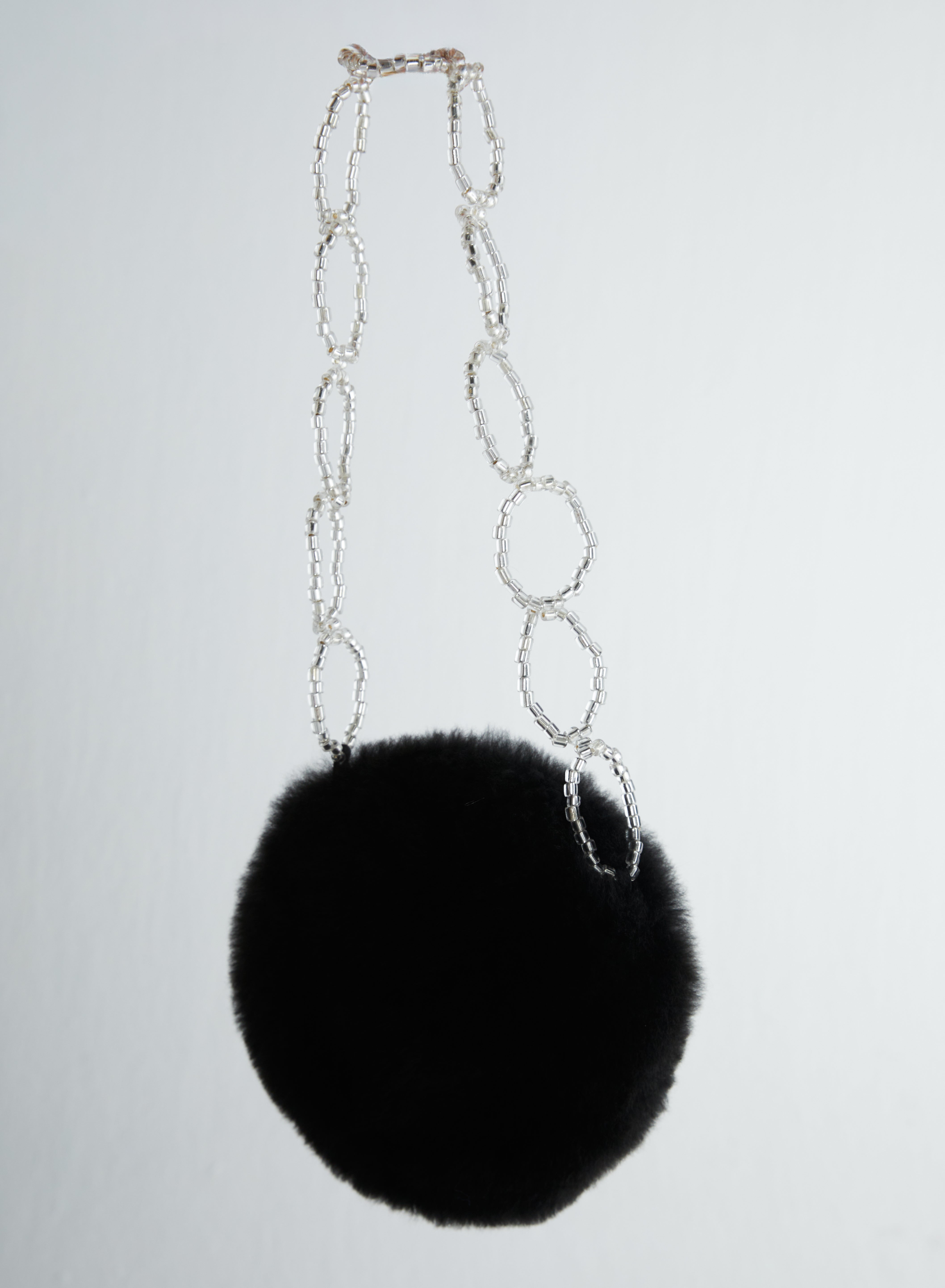 Circle Fur Bag Black