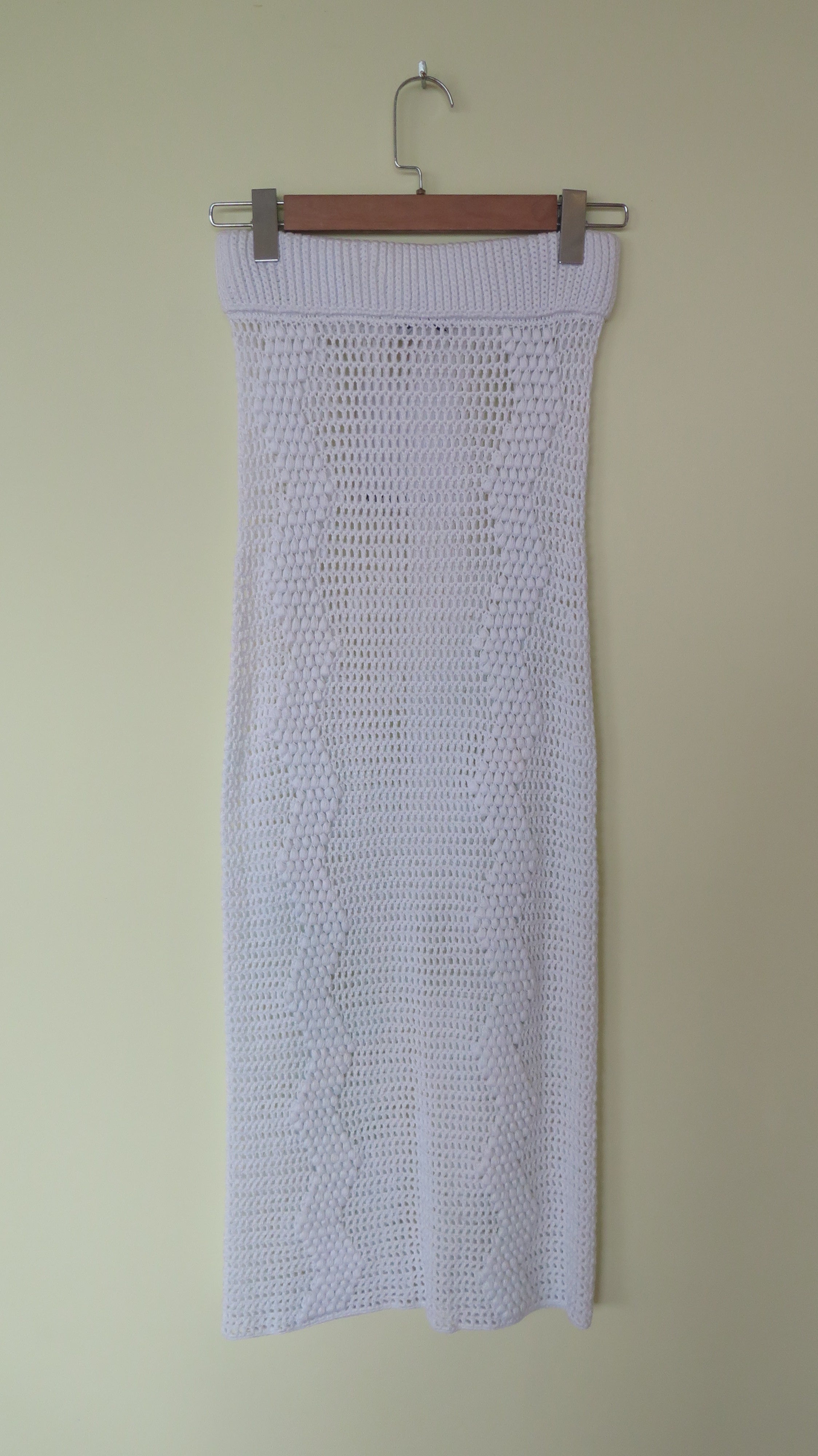 Zig Zag Midi Skirt White