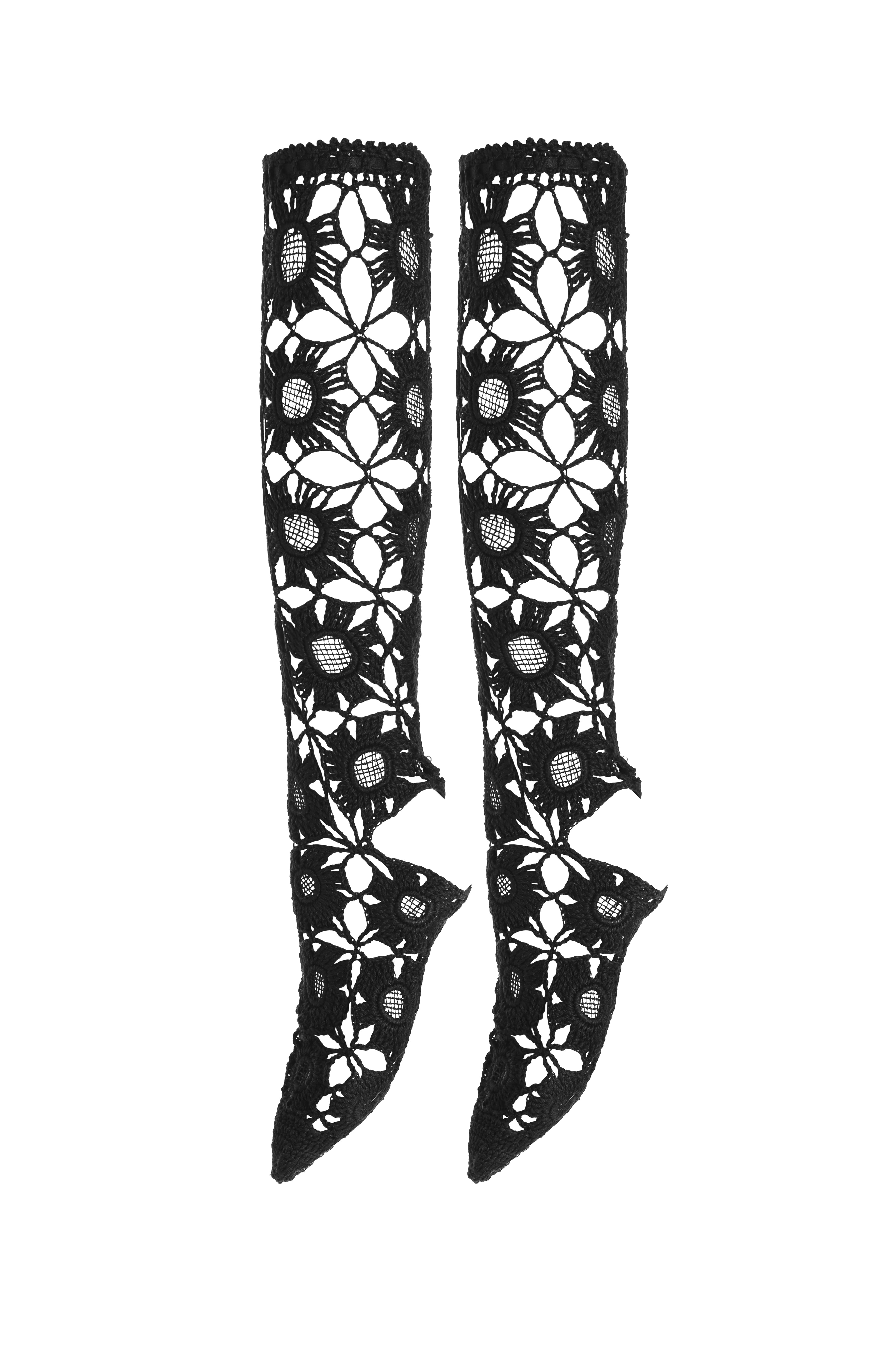 Flower Lace Socks Black