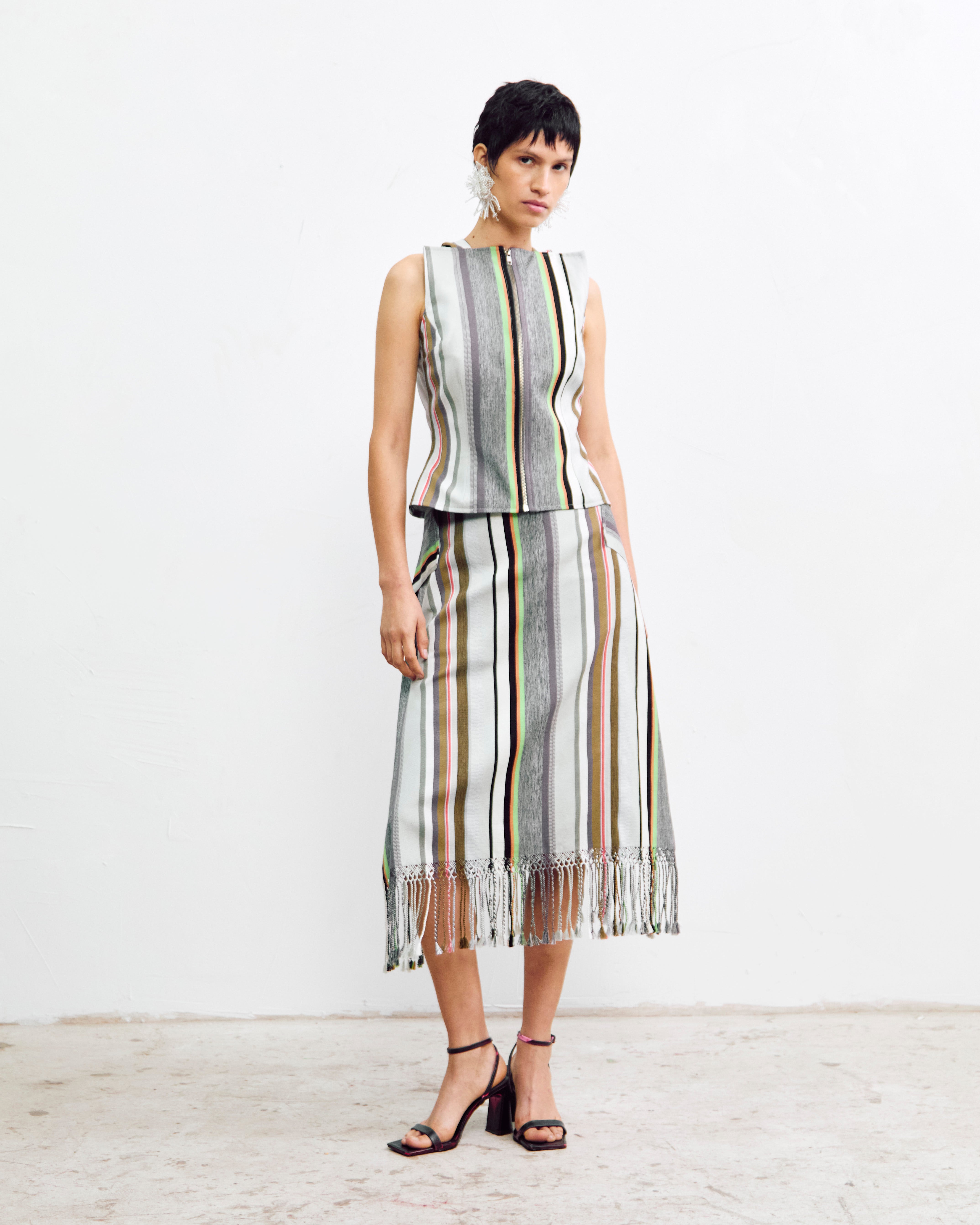 Fringe Midi Skirt