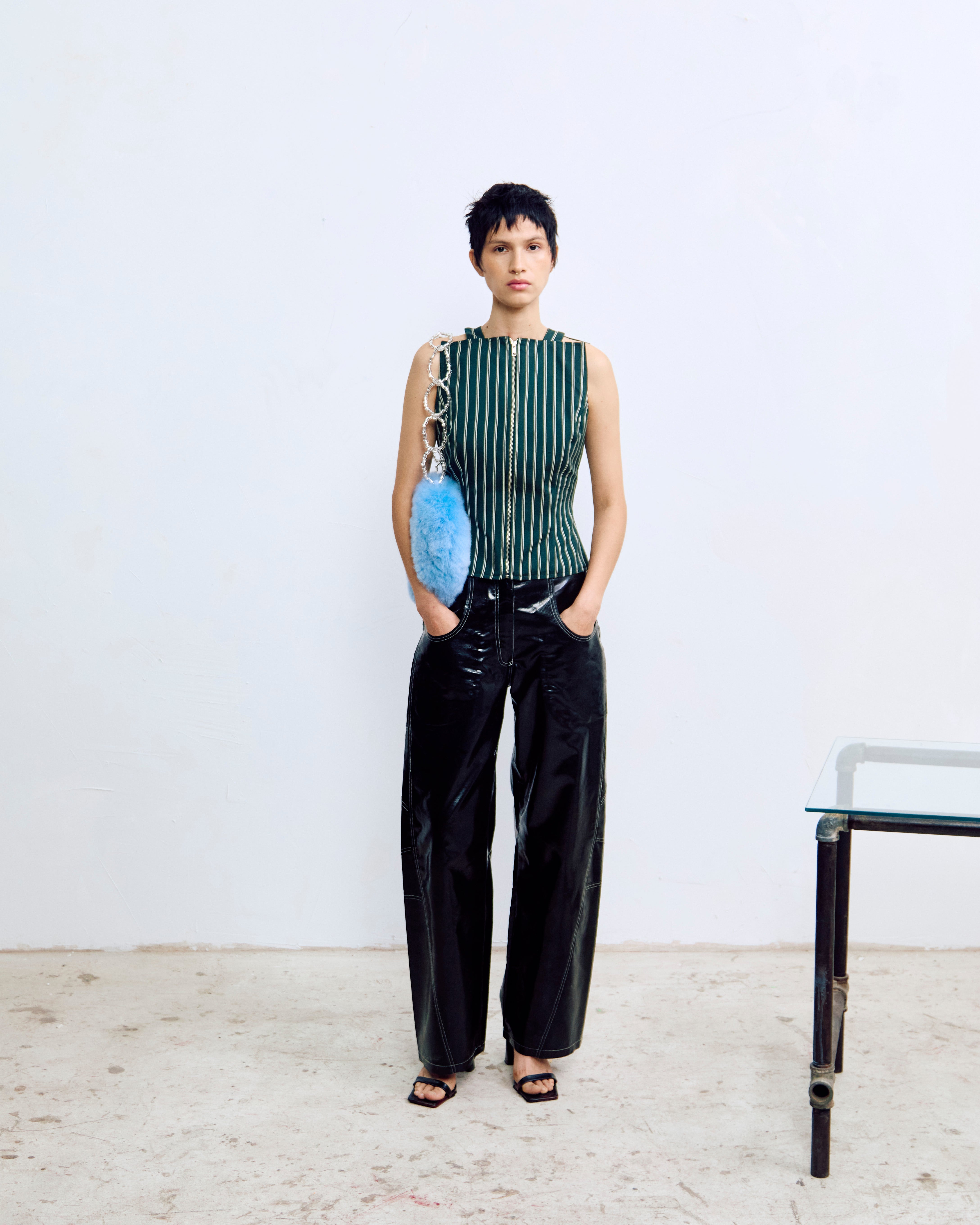 Rubber Cargo Pants Black