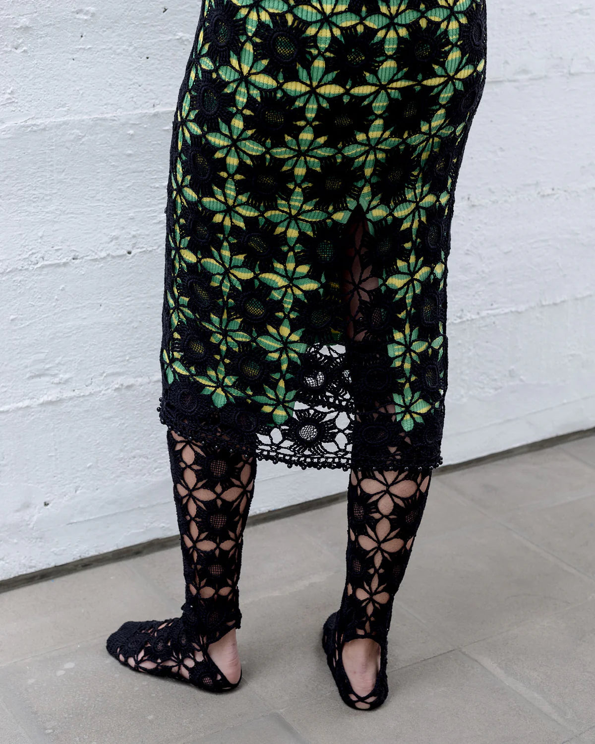 Flower Lace Mini Skit Black