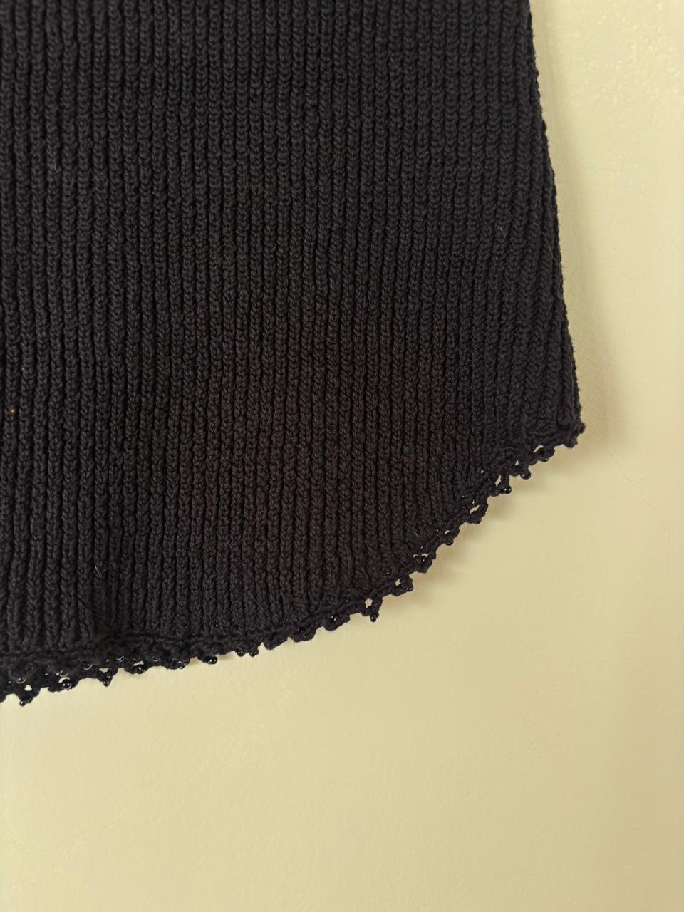 Rib Mini Skirt Black